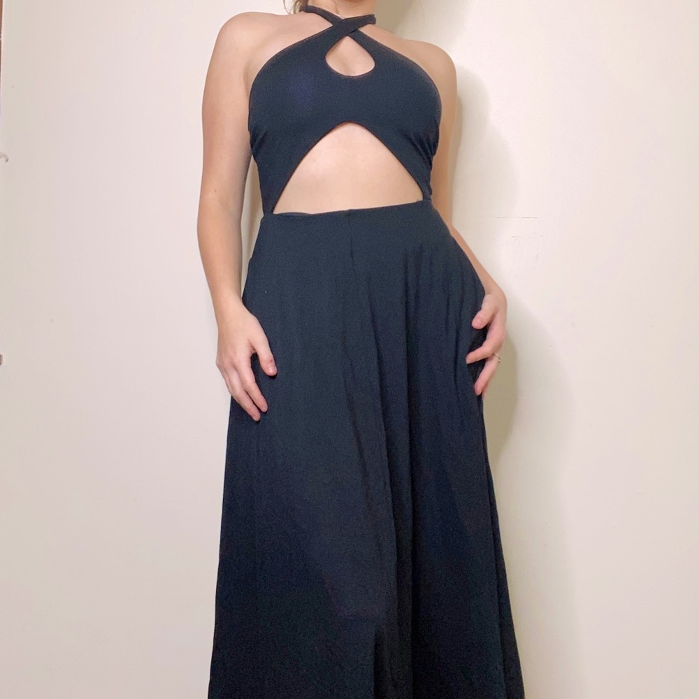 Reformation Black Midi Dress
